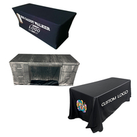 Nappe de table publicitaire ajustée de 6 pieds en polyester sublimé, couleur personnalisée, avec logo sur mesure, qualité supérieure, pour salon professionnel