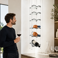 Étagère à vin en acier inoxydable pour villa, support mural pour vin, bar commercial avec approvisionnement direct d'usine