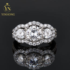 YINHONG S925 2 Karat Moissan ite Silber ring, Luxus Ehering für Frauen, Moissan ite Vorschlag Silber ring - Product Image 2