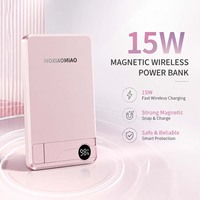Batería Externa Inalámbrica Magnética Ultra Delgada OEM de 10000 mAh, Aleación de Aluminio, Carga Rápida de 15W/20W/PD, 2 en 1
