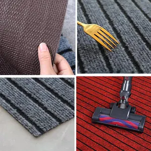 Custom Non-Slip 7 Stripes TPR Backing Indoor Outdoor Low Profile Hotel Modern Carpet Hallway Runner Rugs
