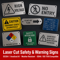 Panneau d'avertissement de sécurité industriel découpé au laser sur mesure, en aluminium SS304, étiquette de tuyau OSHA ISO 7010, étiquette de danger NFPA, OEM