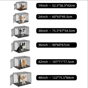 24 30 36 42 48 pollici metallo pieghevole gabbia per cani gabbia pieghevole in metallo cane XXL impatto nero canile canile casse - Product Image 5