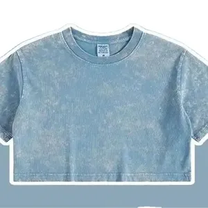 新款到货女式背心100% 棉复古性感夏季批发定制标志印花t恤宽松女式短款t恤