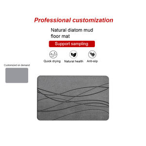 Badmat van diatomeeënaarde, 24 x 16 inch, met aangepast logo, waterabsorberend, antislip, massief natuursteen, voor hotels - Product Image 2