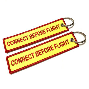 Özel bisiklet araba motosiklet havacılık anahtarlık aksesuarları kumaş nakış 'flight' anahtarlıklar işlemeli Jet etiketleri - Product Image 5