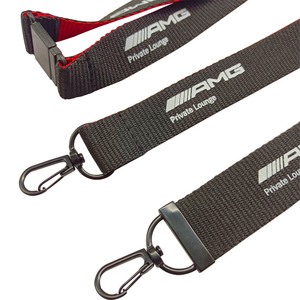Custom RPET Wrist Straps Thickened Double-Sided <b>Polyester</b> <b>Lanyard</b> with Black Metal Clip and Safety Buckle Long and Short Styles - Product Image 2