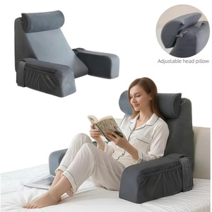 Ergonomic Reading Pillow with Armrests Wedge Shape <strong>for</strong> <strong>Back</strong> <strong>Support</strong> Comfortable Bed Sofa <strong>Chair</strong> Office Use and Relaxation - Product Image 1