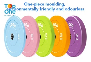 TopOne Gym Fitness haltérophilie Powerlifting ensemble de pièces d'haltères plaques de poids en fonte de caoutchouc - Product Image 3