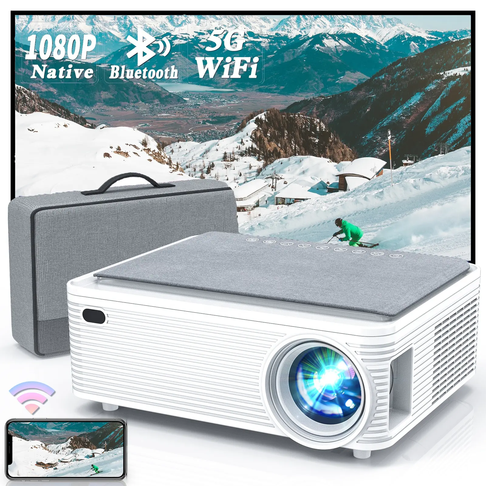 2022 Amazon Top caliente Mini 1080P 4K láser teléfono Yg300 cine 2 casa teatro venta Led portátil X5 Pantalla de proyector