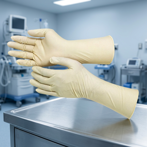 Gants en latex gant jetable gants de salle blanche sans poudre manchette perlée texturée non stérile double chloré - Product Image 3