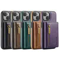 Nouvel arrivage de porte-cartes magnétiques détachables 2 en 1, pochette en cuir, fermeture éclair, housse de téléphone pour Iphone 16 Pro Max 15 14 13