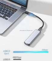 Adaptador OTG USB 3.0 Tipo-C Macho a Hembra para Laptop y Móvil, Salida de CC, Adaptador de Corriente de Aleación de Aluminio