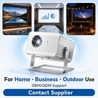 Projecteur Android 450 Ansi, résolution native 1080P, compatible 4K, Wifi 6, home cinéma, extérieur, vidéo pour entreprise