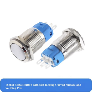 YUHE YH-JSR16 16MM Stainless Steel Flat Head Button Industrial Control Silver Color IP65 Rated 220V - Product Image 5