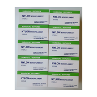 Fil de Suture Chirurgical Monofilament Non Résorbable de 75 Cm avec Aiguille, en Nylon Polyamide Micro, 26 Mm, Bleu, 10/0
