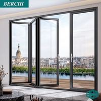 Porte coulissante à double battant en aluminium moderne personnalisée, portes pliantes panoramiques, porte accordéon en aluminium, porte intérieure de balcon