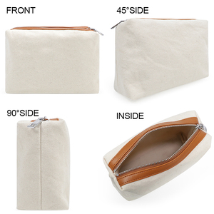 Canvas Tote Bag Women Leather Trim Large Capacity Work Travel Shoulder Handbag Customizable Daily Use OEM ODM Wholesale Factory - Product Image 5