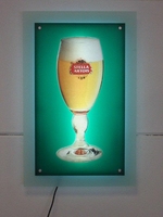 Super mince acrylique LED boîte à lumière en gros nouveauté intérieur publicité conception de forme ovale pour les magasins de détail bars vente chaude