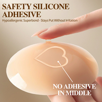 Cache-tétons en silicone réutilisables, adhésifs, lavables, opaques, en forme de cœur, sans colle, auto-adhésifs, pour femme, usage quotidien