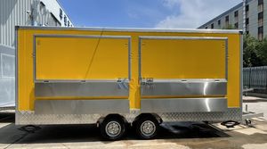 Remorques de camion de nourriture carrées jaunes de 16,4 pieds pour les États-Unis, chariot de nourriture multifonctionnel personnalisé entièrement équipé avec certificat DOT - Product Image 6