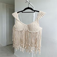 Robe de plage en macramé style Boho, haut court, Cover-Up pour Bikini, PH1172