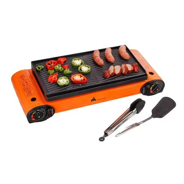 Rifornimento della fabbrica di vendita caldo doppio bruciatore giardino o esterno butano portatile esterna barbecue grill a gas