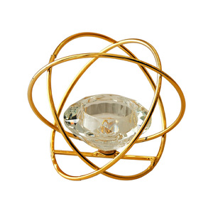 Crystal <b>Candle</b> Holder Geometric Iron Design Heat Resistant Home Decoration For Candlelight <b>Dinner</b> - Product Image 5