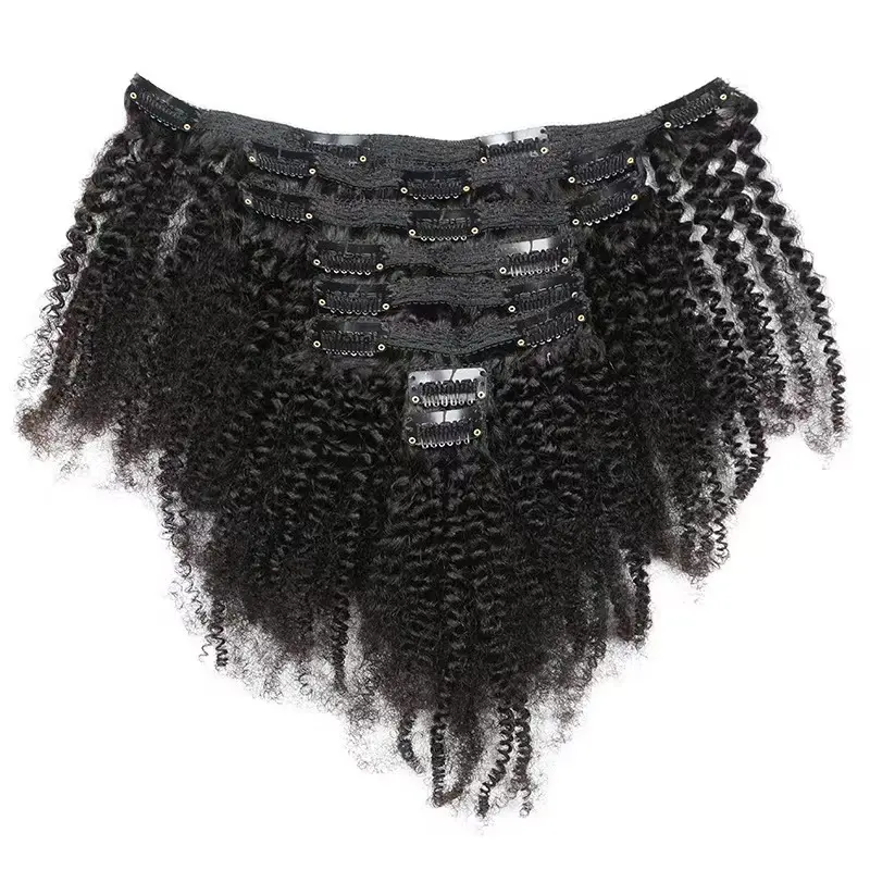 Extensions de cheveux naturels 100% humains crépus bouclés Afro 4a 4b 4c avec Clip, offre spéciale