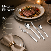 Ensemble de couverts en acier inoxydable 304 pour hôtels et restaurants, cuillères, fourchettes, couteaux, vaisselle