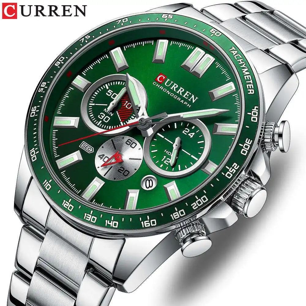 8418 Luxury Watch for Men Innovative Design Small Three Needle All Work Sport Stop Watches Waterproof Luminous Wristwatch