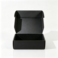 Boîte d'expédition pliable en carton ondulé épais noir pour vente en gros, avec logo personnalisé, pour emballage de produits de luxe et cadeaux