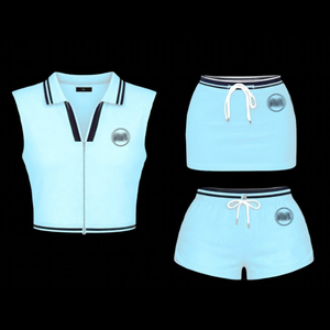 Golf Wear Soft Cotton Loungewear <strong>Women</strong> Set Custom Logo Polo <strong>Sleeveless</strong> Zipper <strong>Jacket</strong> With Skirt Resort Wear <strong>Women</strong> 2 Piece Set - Product Image 1