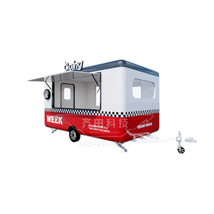 Food Truck Móvil de 2 Ruedas de Acero Inoxidable para Uso Exterior, Fácil Montaje, Espacio de Preparación de Cocina, Alimentación Integrada - Product Image 3