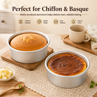 Hoge kwaliteit aluminiumlegering ronde taartvorm met stevige bodem, antiaanbaklaag, voor chiffon cake en cheesecake, geschikt voor huishoudelijke ovens