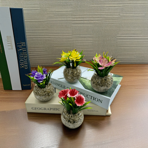 Petite plante et fleurs artificielles en verre vert pour la <span class=keywords><strong>d</strong></span>écoration intérieure <span class=keywords><strong>D</strong></span>éco verte - Product Image 3