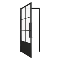Portes battantes en verre transparentes modernes TengYu avec cadre métallique pour la décoration intérieure, surface finie, garantie 1 an
