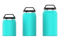 Bouteille d'eau isolée de 64oz, 18/8 de qualité alimentaire, pour boire chaud et froid, idéale pour les voyages, la randonnée, le camping, les sports et les jeux.