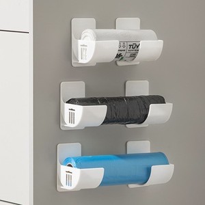 Étagère murale de rangement pour film alimentaire, sacs poubelle, organisateur de cuisine, support pour film plastique, étagère à 3 niveaux - Product Image 1