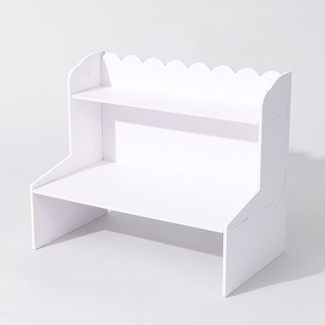 White Desktop Organizer With <b>Drawers</b> Movable <b>Storage</b> Rack For Office Desk Organization 2 Tier Rectangle Standing Type - Product Image 5