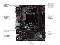 Carte mère d'ordinateur MSI B365M WIND, double DDR4, LGA1151, chipset Intel B365, prend en charge les processeurs de 8e/9e génération, 32 Go, SATA intégré, pour ordinateur de bureau