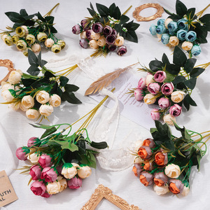 Flores de perlas artificiales con 15 cabezas, arreglo floral de seda para decoración de bodas - Product Image 1