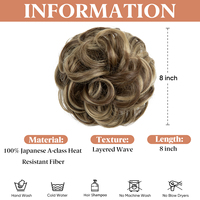 SARLA Postiches synthétiques premium bouclées pour chignons désordonnés, extensions de cheveux avec élastique pour femmes