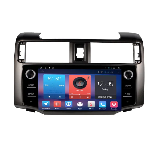 10.1 ''รถมัลติมีเดียระบบ4G RAM 64Gb ROM VideoรถDouble Din AndroidรถDvd Gpsสำหรับtoyota 4RunnerสีเทาสีCARPLAY