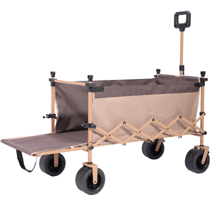 <strong>Folding</strong> Food Wagon <strong>Cart</strong> with Portable Foldable Table Umbrella OEM Customized Shopping Vendor Wagon Trolley with Awning - Product Image 3
