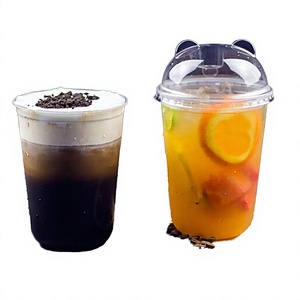 Gobelets jetables en plastique PP en forme de U Hongkai 340ml/440ml/580ml/700ml pour bubble tea et jus avec couvercle - Product Image 4