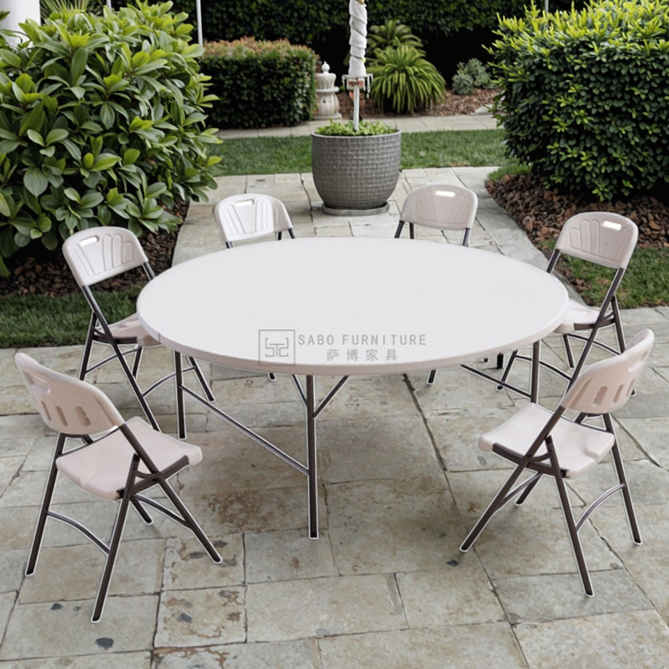 Modern Design Hdpe Folding Table Lightweight Stylish Metal Banquet Table For Entry Outdoor Events Gym Foldable Plastic Furniture