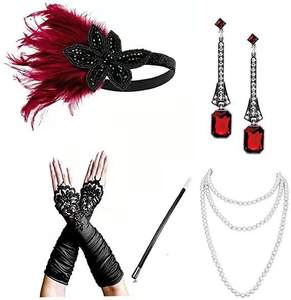 1920er Jahre Great Gatsby Accessoires Set für Frauen Kostüm Prop Flapper Kopf bedeckung Stirnband Eco party - Product Image 1