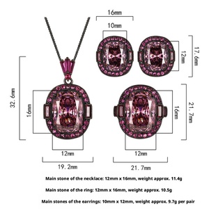 Vintage Eco-friendly Copper Jewellery Sets <b>for</b> Women Wholesale 12*16-10*12mm Dried Rose Cut Cubic Zirconia Bulk Sale Jewelry Set - Product Image 2