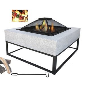 Forniture da giardino Modern Square Large Fire Pit Outdoor Wood Burning Stone Garden camino braciere <span class=keywords><strong>griglia</strong></span> per Barbecue a carbone - Product Image 1